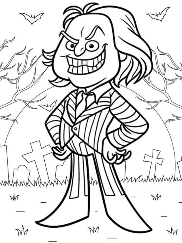 Fise de colorat cu Beetlejuice de colorat p17