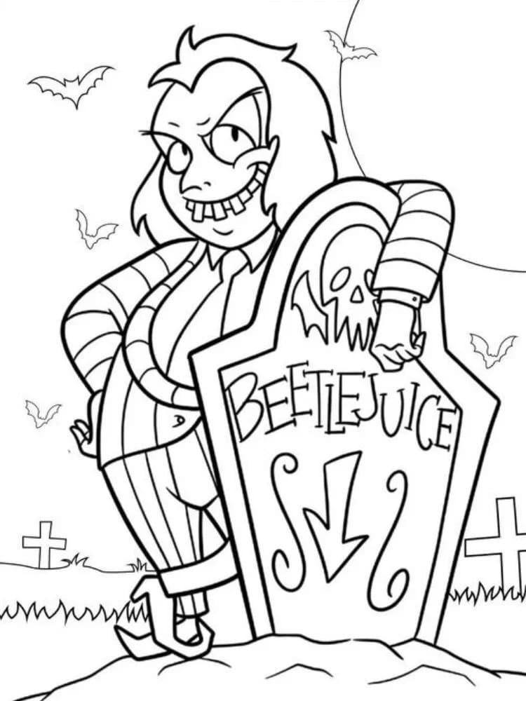 Fise de colorat cu Beetlejuice de colorat p18