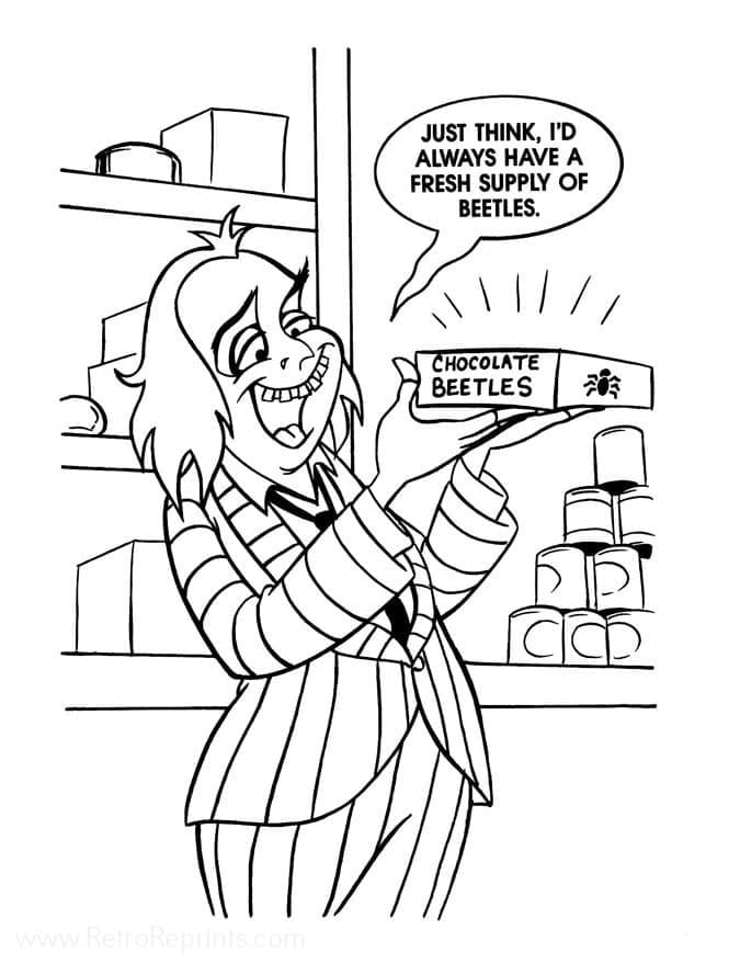 Fise de colorat cu Beetlejuice de colorat p23