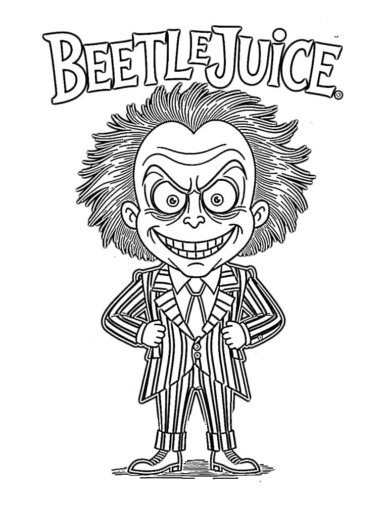 Fise de colorat cu Beetlejuice de colorat p30