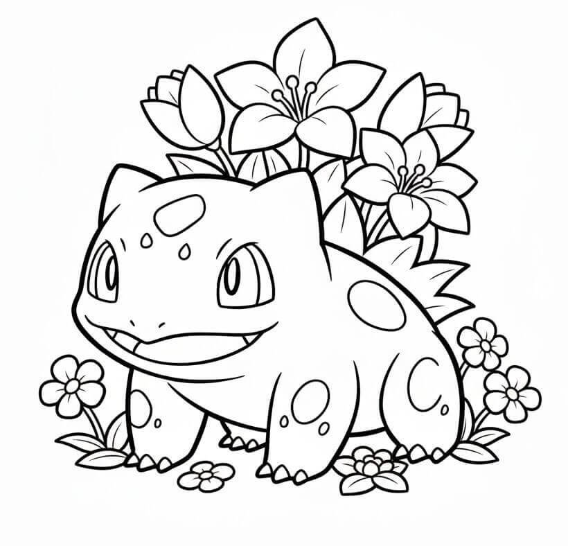 Fise de colorat cu Bulbasaur de colorat p05