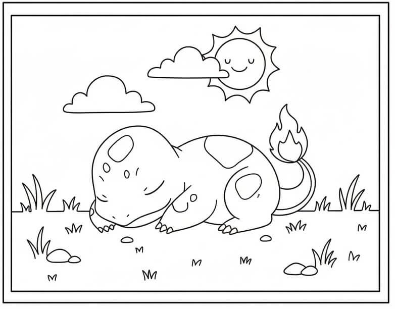 Fise de colorat cu Charmander de colorat p04