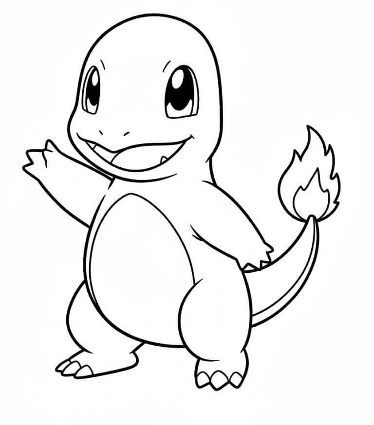 Fise de colorat cu Charmander de colorat p05