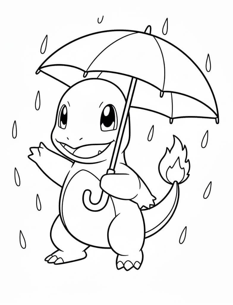 Fise de colorat cu Charmander de colorat p06