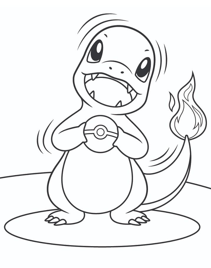 Fise de colorat cu Charmander de colorat p13