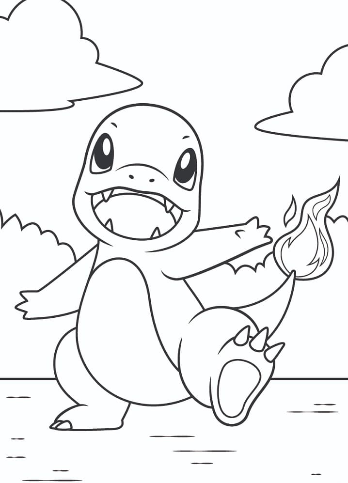 Fise de colorat cu Charmander de colorat p14