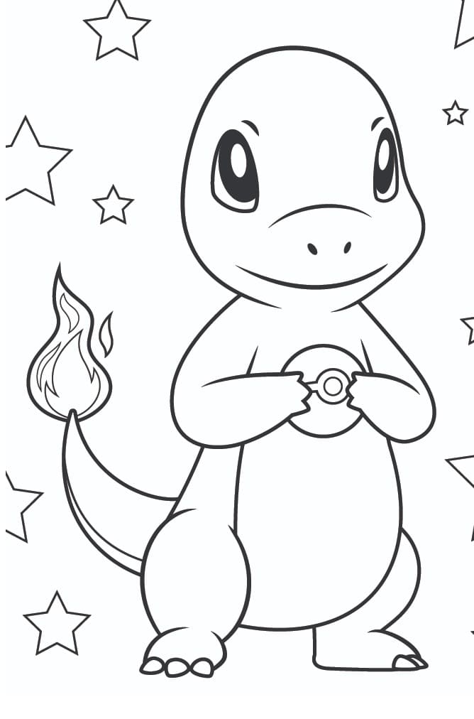 Fise de colorat cu Charmander de colorat p16