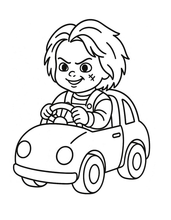 Fise de colorat cu Chucky de colorat p01