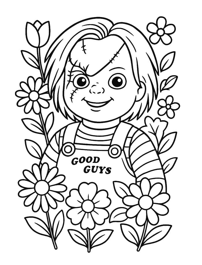 Fise de colorat cu Chucky de colorat p02