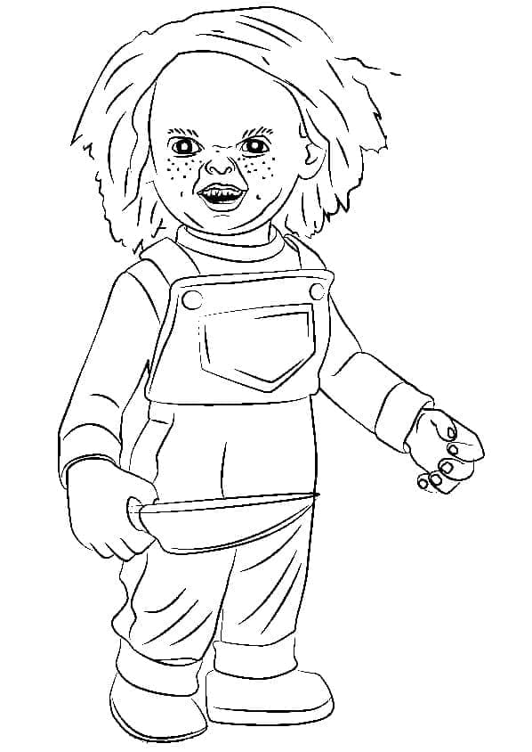 Fise de colorat cu Chucky de colorat p03