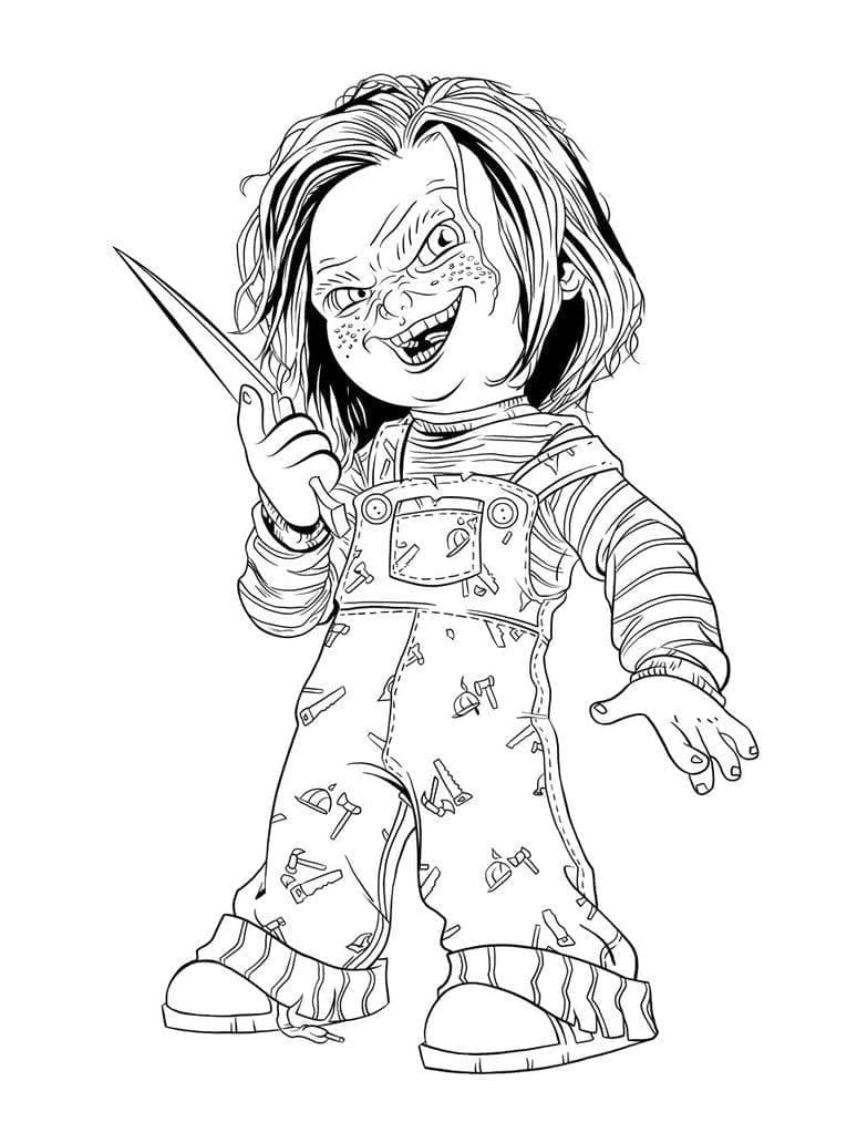 Fise de colorat cu Chucky de colorat p05