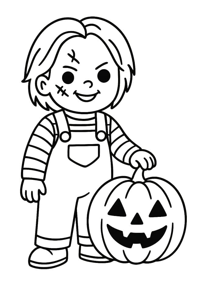 Fise de colorat cu Chucky de colorat p13