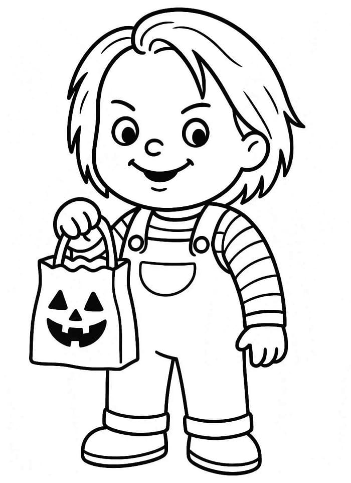 Fise de colorat cu Chucky de colorat p14