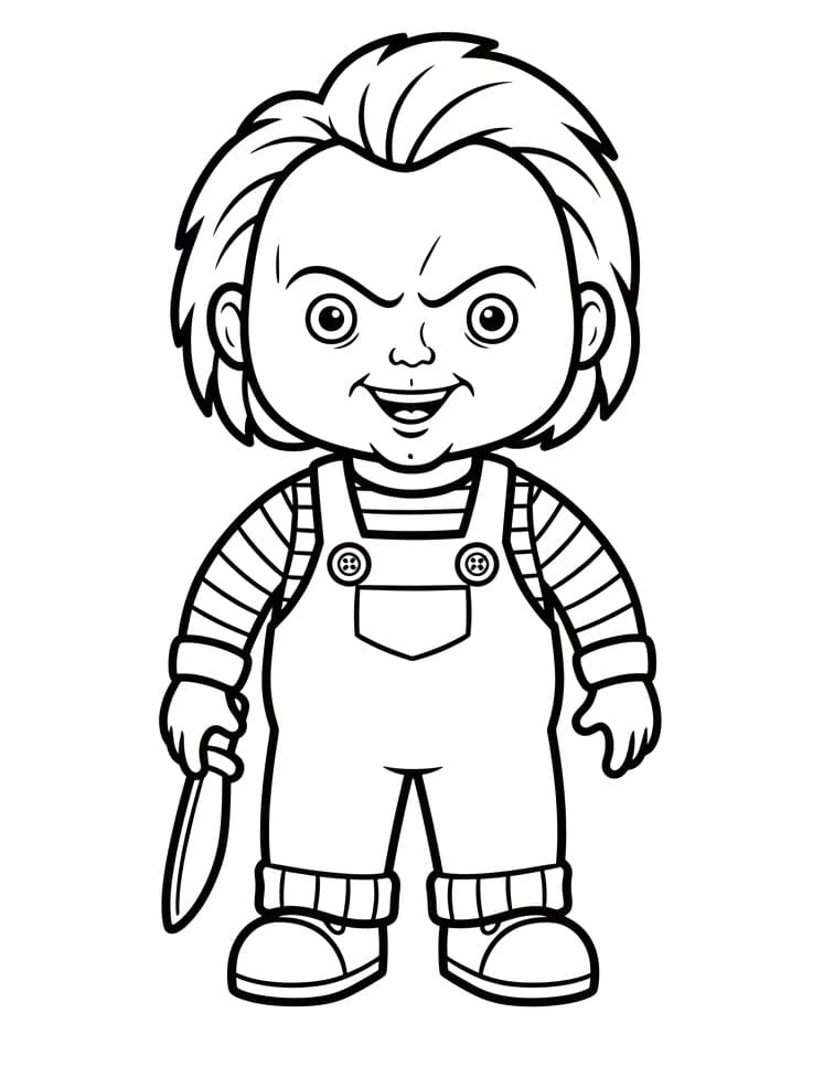 Fise de colorat cu Chucky de colorat p15