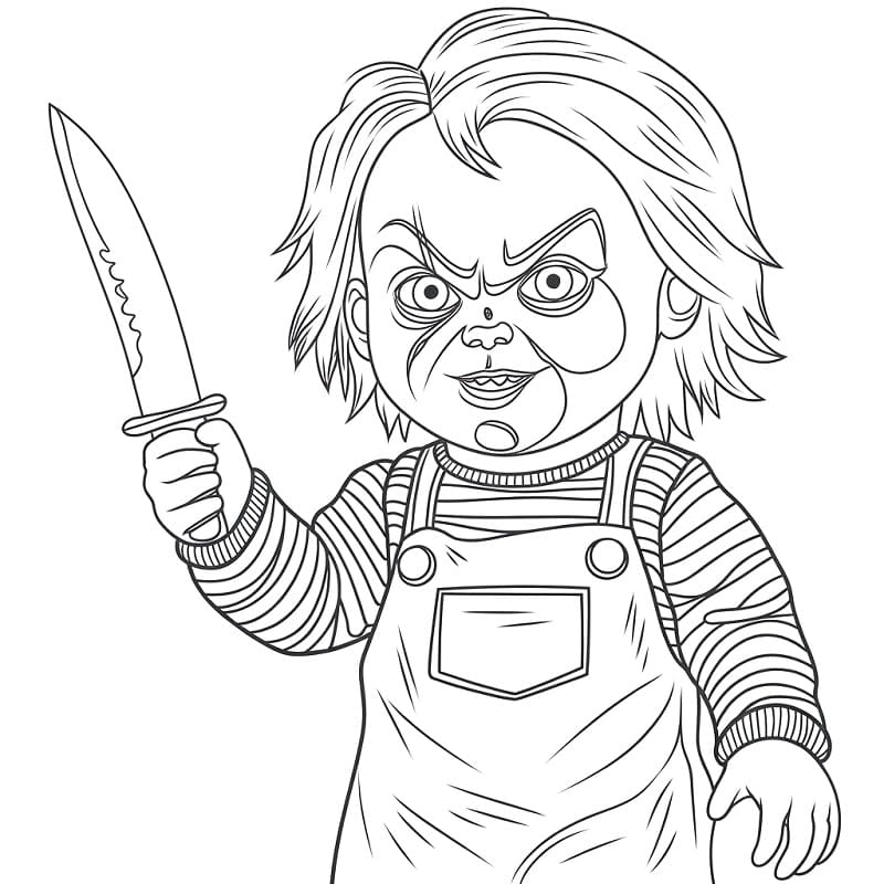 Fise de colorat cu Chucky de colorat p16
