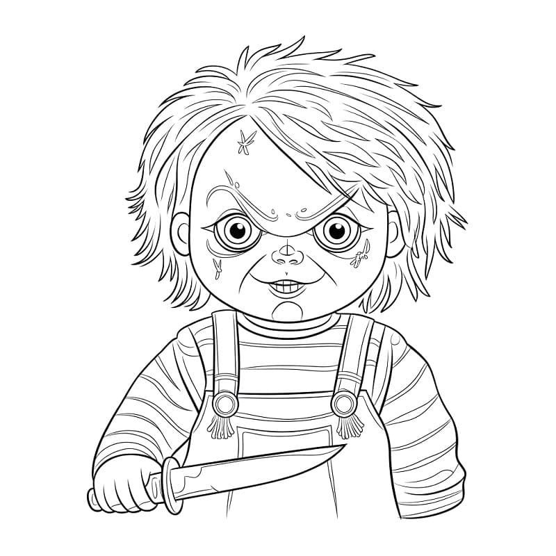Fise de colorat cu Chucky de colorat p18