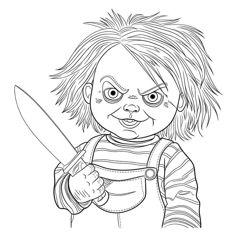 Fise de colorat cu Chucky de colorat p19