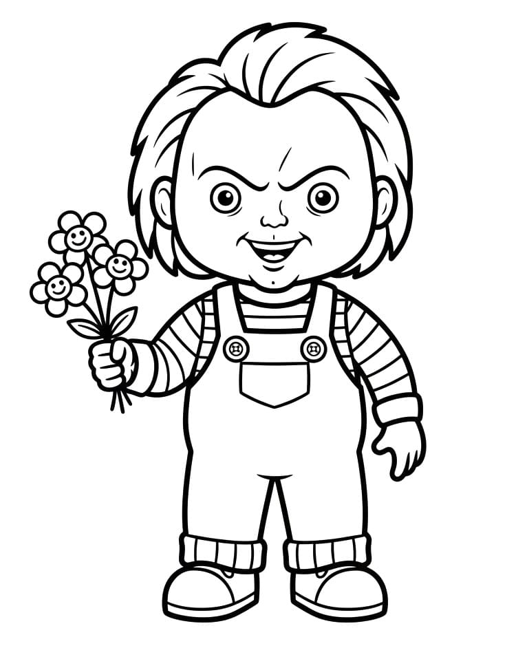 Fise de colorat cu Chucky de colorat p21