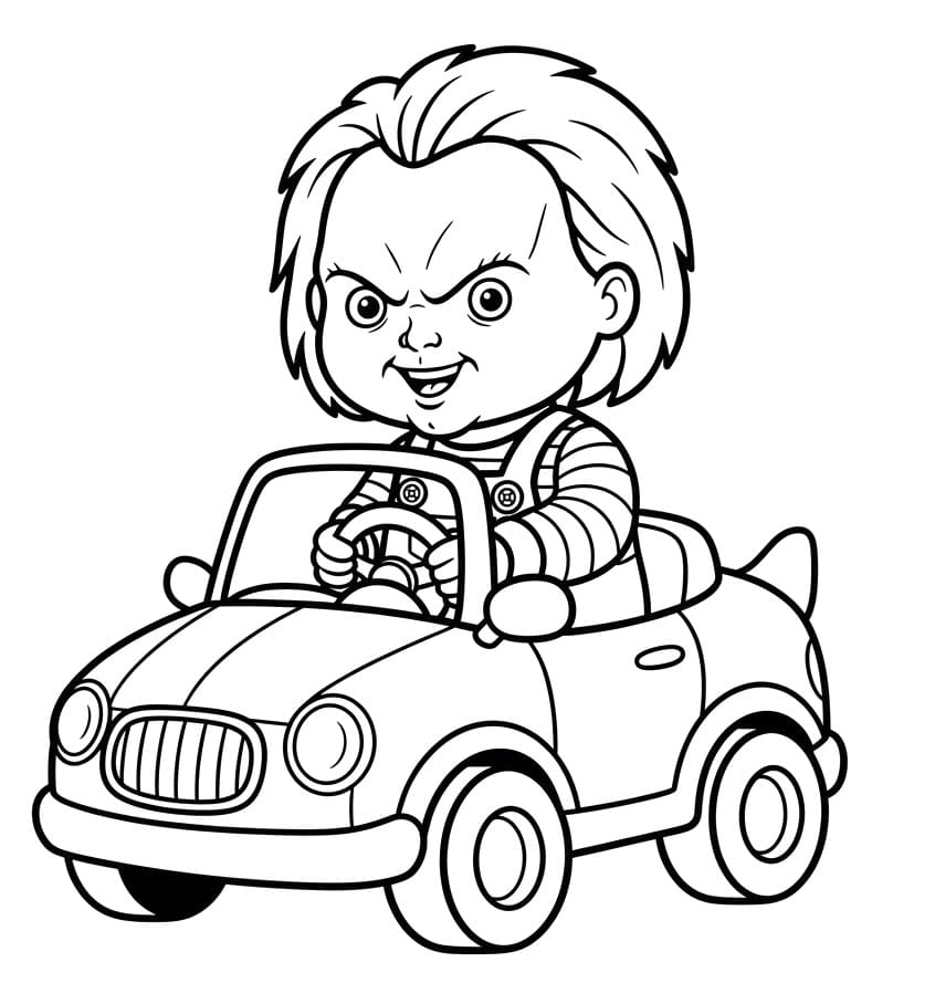 Fise de colorat cu Chucky de colorat p23