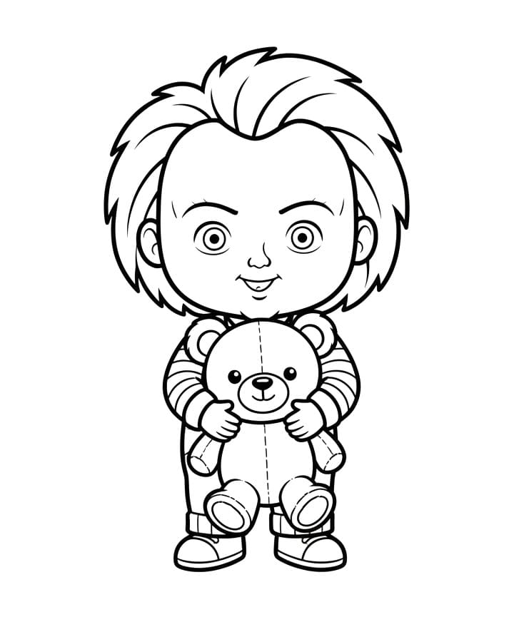 Fise de colorat cu Chucky de colorat p24