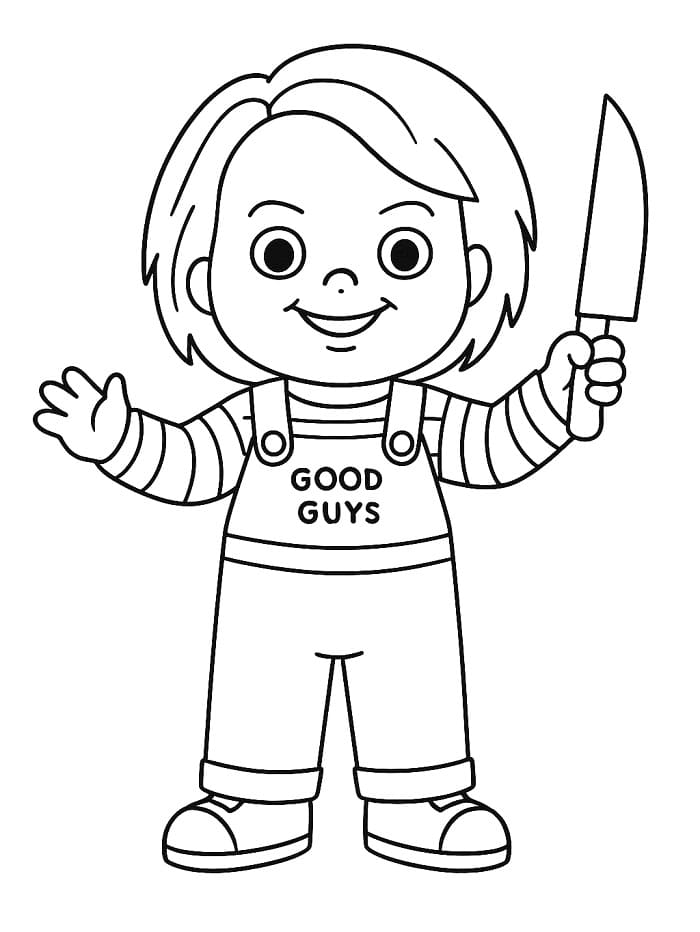 Fise de colorat cu Chucky de colorat p29