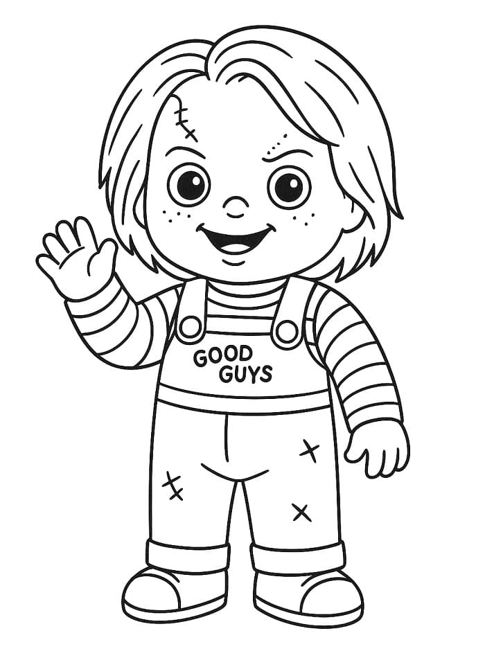 Fise de colorat cu Chucky de colorat p30