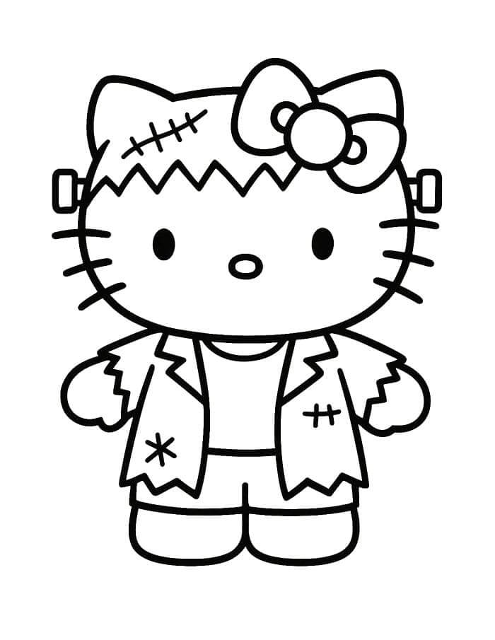 Fise de colorat cu Hello Kitty Halloween de colorat p02