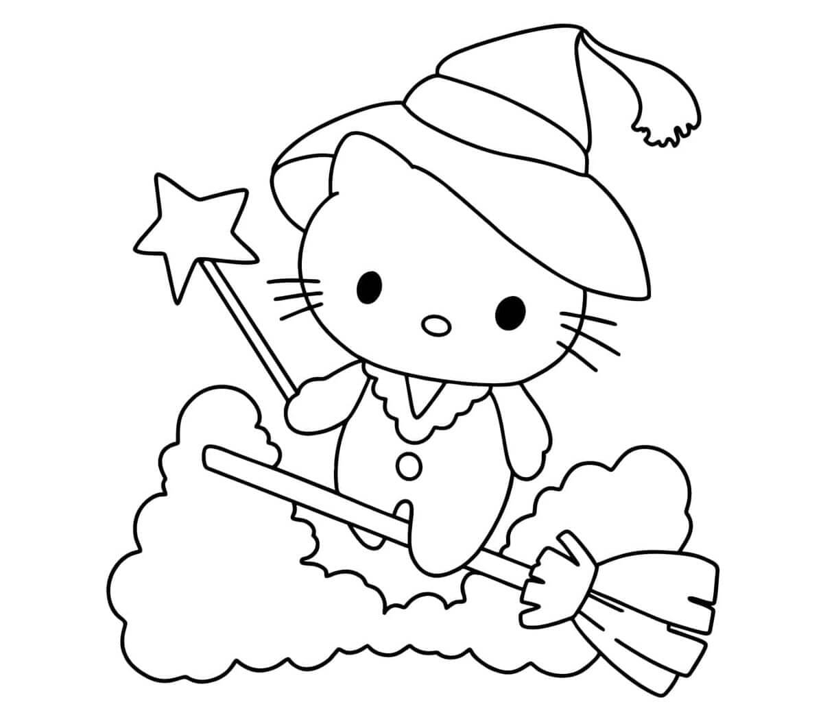 Fise de colorat cu Hello Kitty Halloween de colorat p17