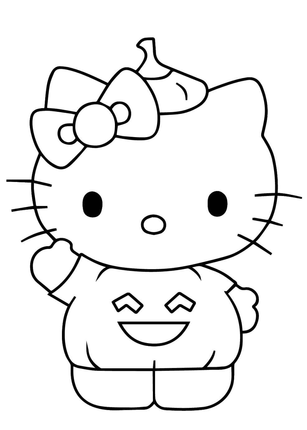 Fise de colorat cu Hello Kitty Halloween de colorat p28