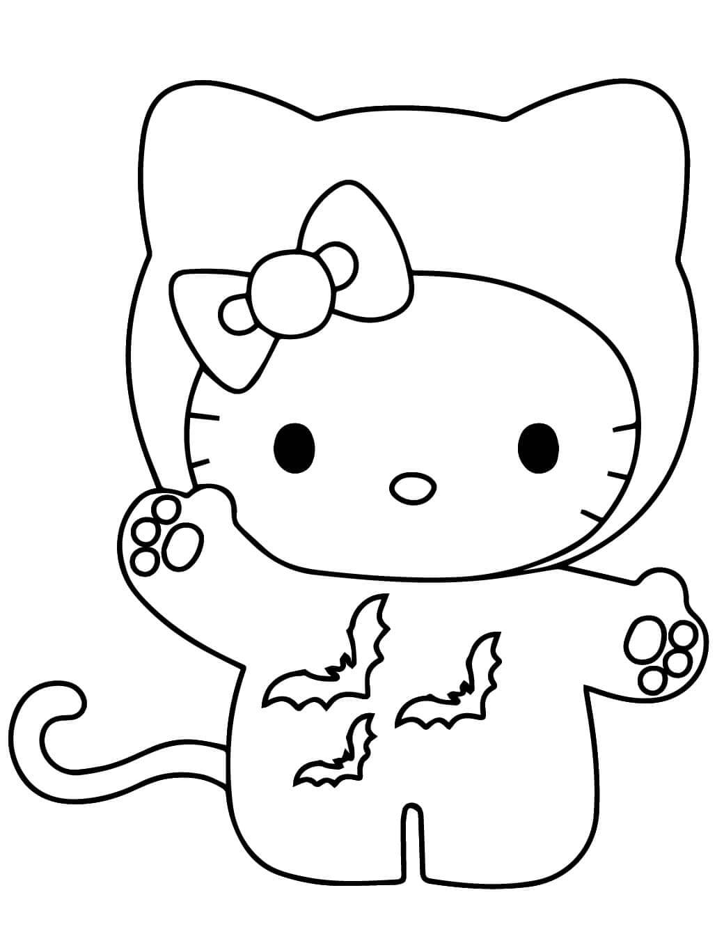 Fise de colorat cu Hello Kitty Halloween de colorat p29