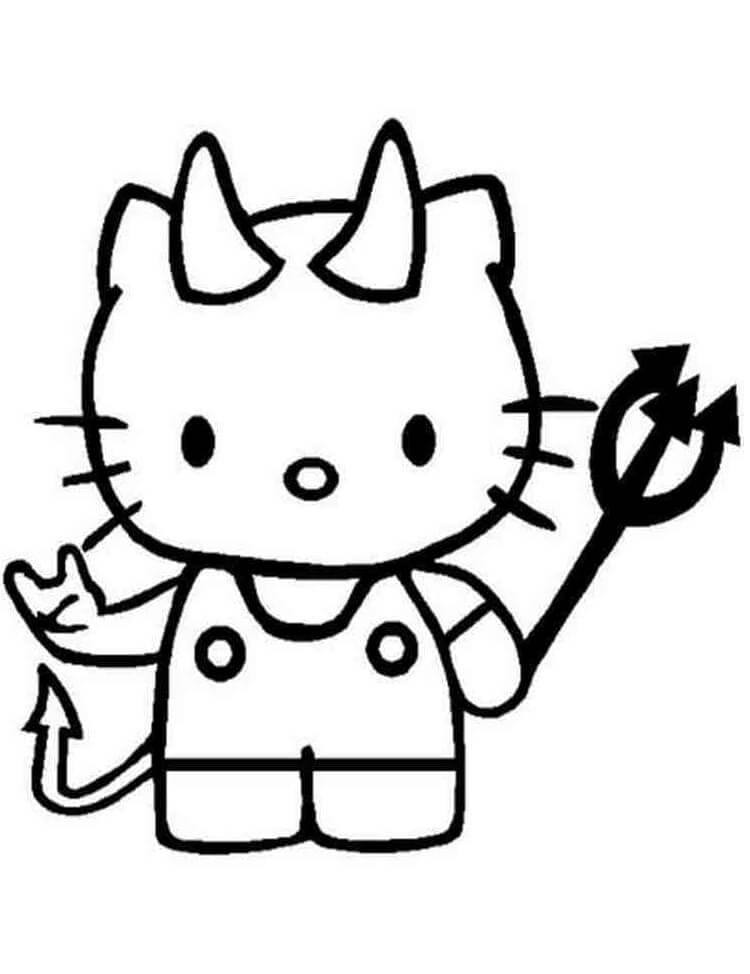 Fise de colorat cu Hello Kitty Halloween de colorat p31