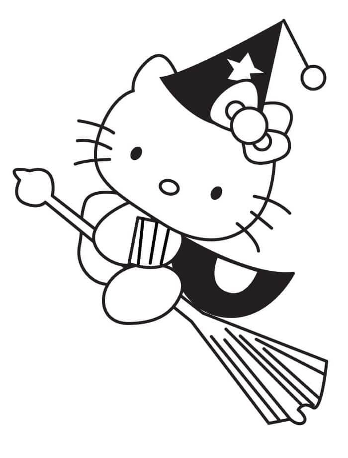 Fise de colorat cu Hello Kitty Halloween de colorat p34