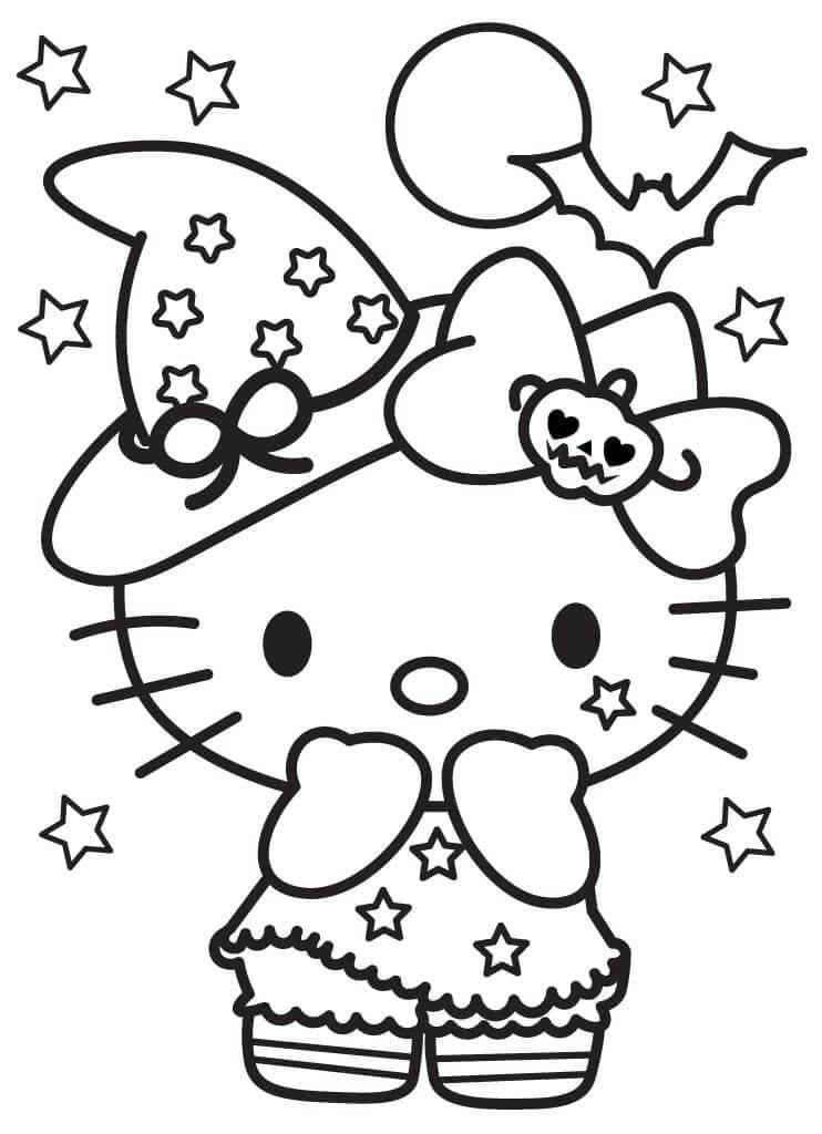 Fise de colorat cu Hello Kitty Halloween de colorat p35