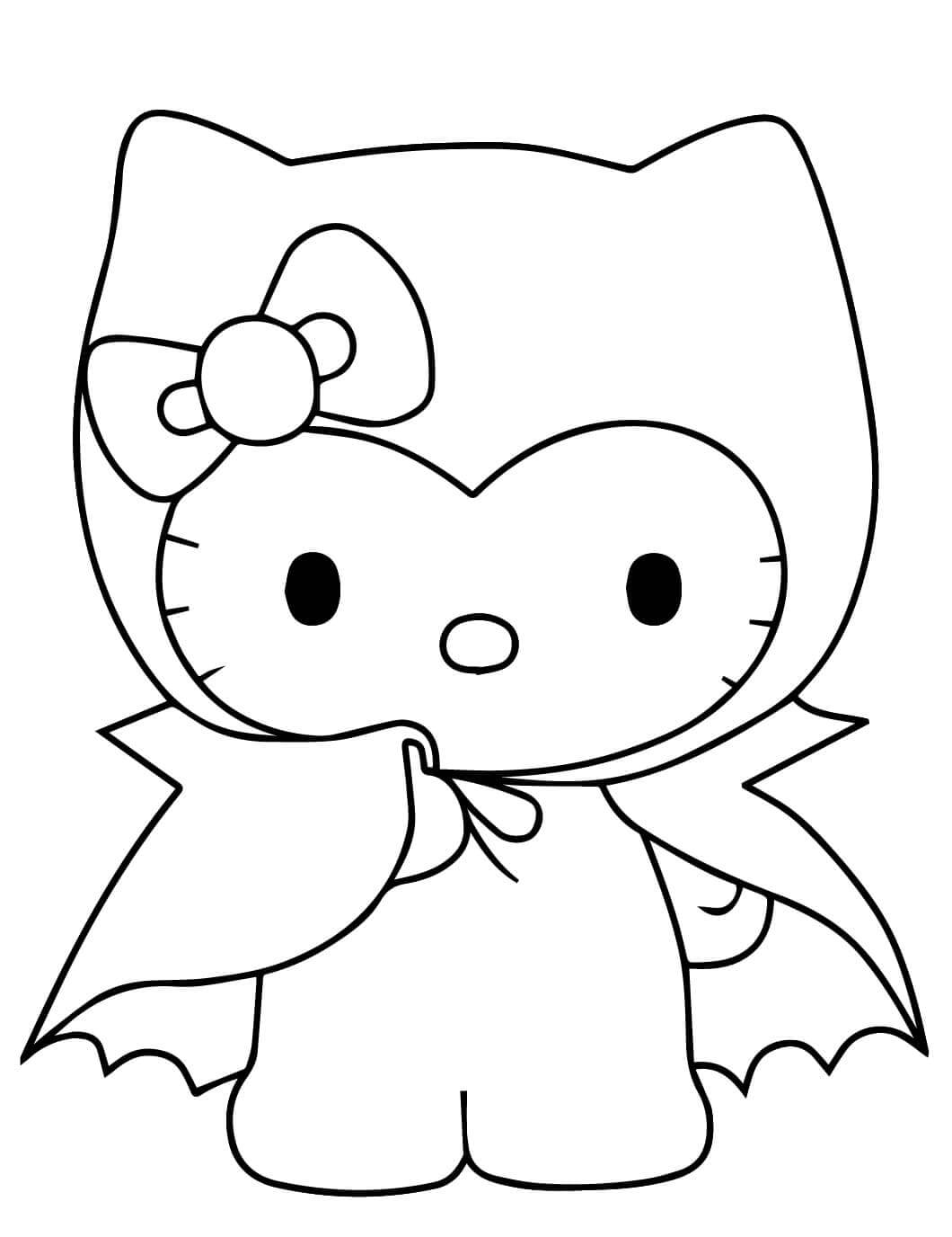 Fise de colorat cu Hello Kitty Halloween de colorat p39