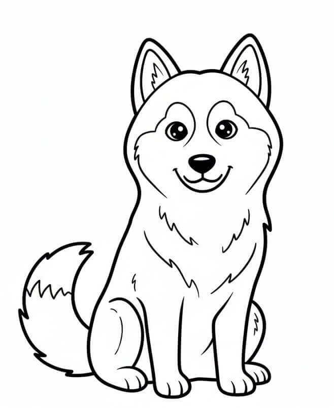 Fise de colorat cu Husky de colorat p02