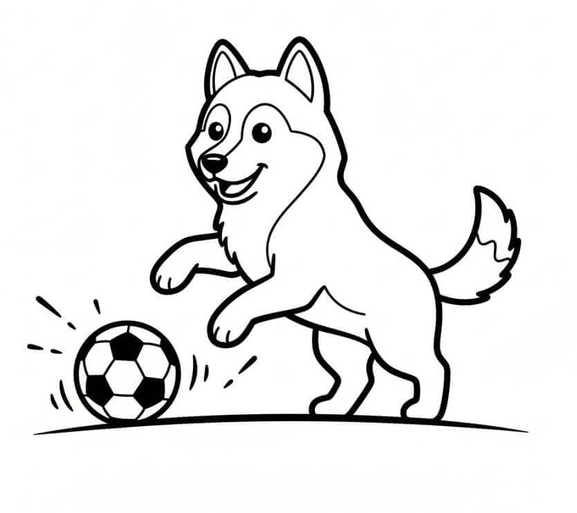 Fise de colorat cu Husky de colorat p04