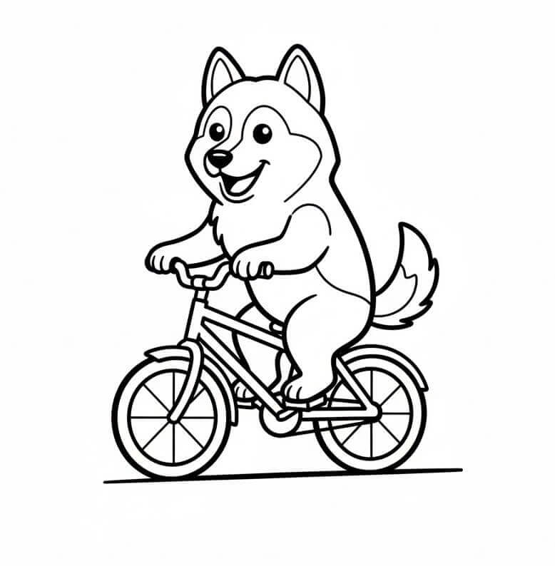 Fise de colorat cu Husky de colorat p05