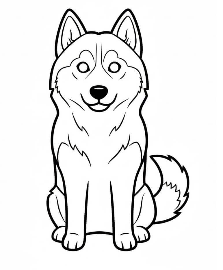 Fise de colorat cu Husky de colorat p09