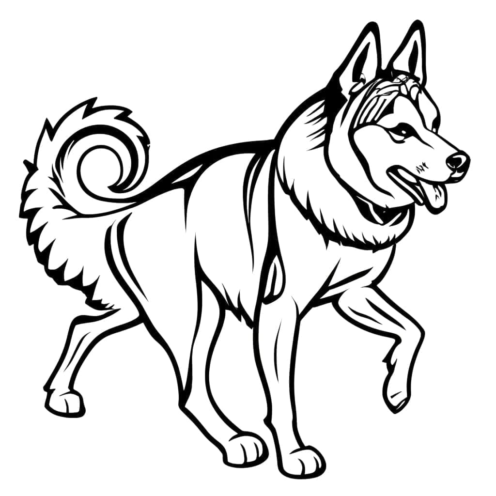 Fise de colorat cu Husky de colorat p35