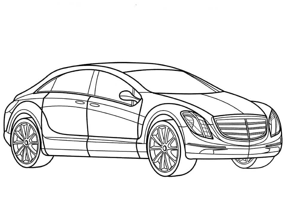 Fise de colorat cu Mercedes Benz de colorat p23