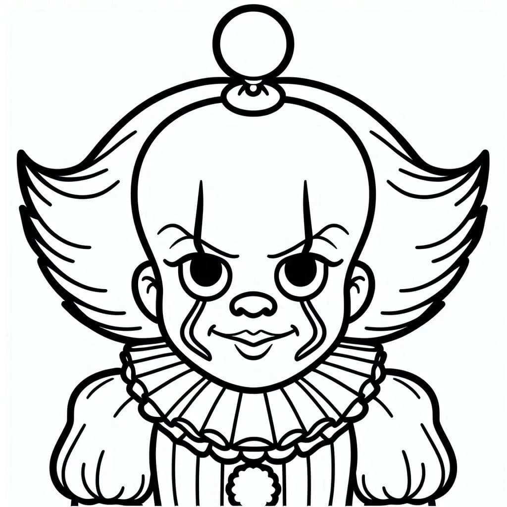 Fise de colorat cu Pennywise de colorat p02