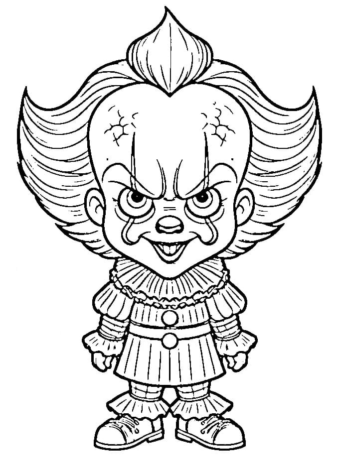 Fise de colorat cu Pennywise de colorat p03