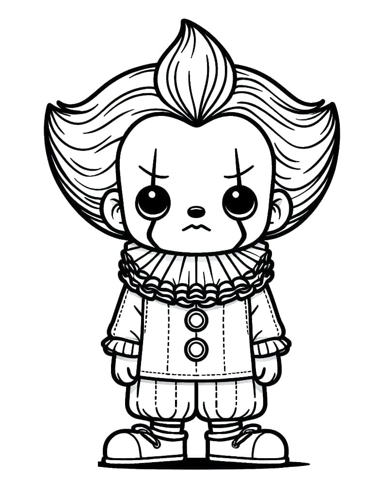 Fise de colorat cu Pennywise de colorat p04