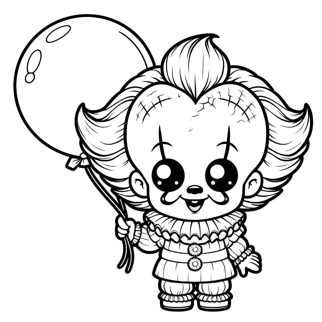 Fise de colorat cu Pennywise de colorat p05