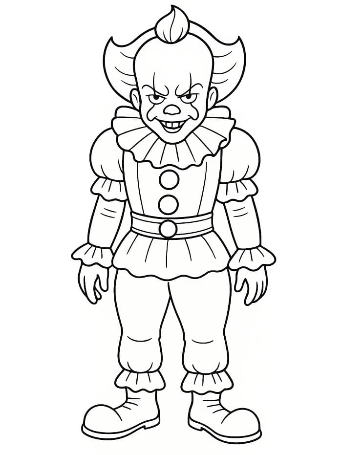 Fise de colorat cu Pennywise de colorat p06