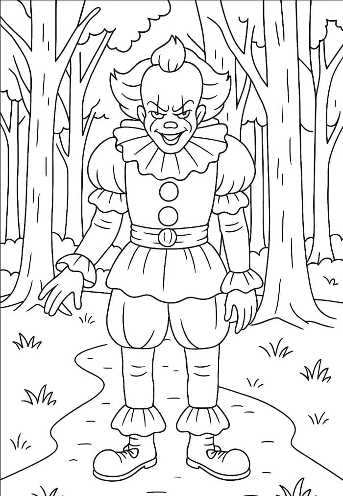 Fise de colorat cu Pennywise de colorat p08