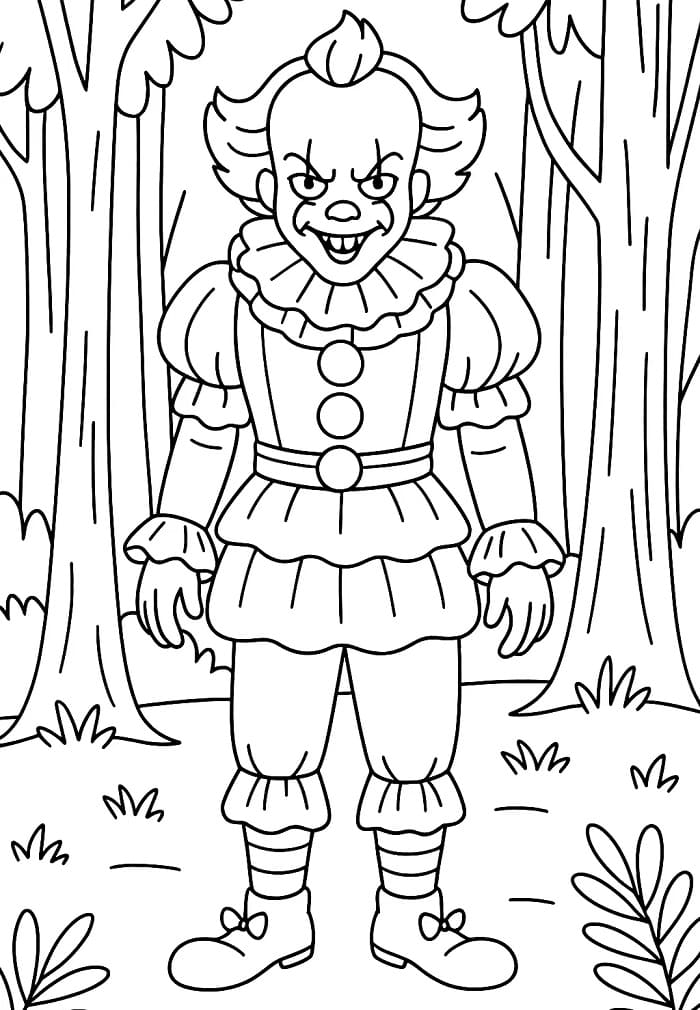 Fise de colorat cu Pennywise de colorat p09