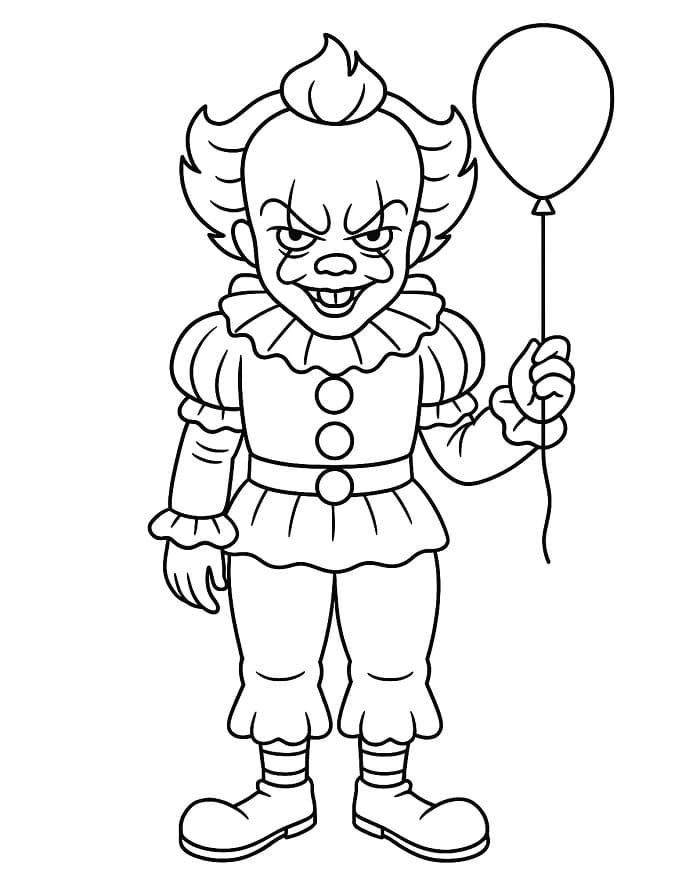 Fise de colorat cu Pennywise de colorat p11