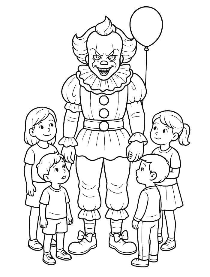 Fise de colorat cu Pennywise de colorat p13