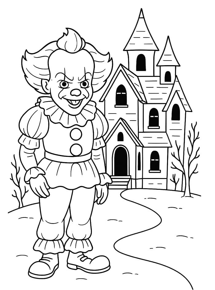 Fise de colorat cu Pennywise de colorat p14